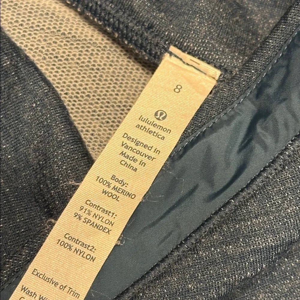 LuLuLemon Womens Wool Fitted Mock Neck Running Hiking Long Sleeve Top 8 Gorpcore